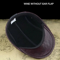 100% genuine leather hat Berets male warm Ear protection cap-Baldwens