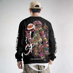 Artistic Astronaut Design Sweatshirt-Baldwens