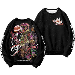 Artistic Astronaut Design Sweatshirt-Baldwens