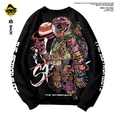 Artistic Astronaut Design Sweatshirt-Baldwens