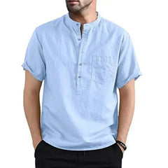 Casual Cotton Linen Loose Solid Color T-shirt-Baldwens