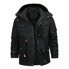 Casual spot zipper pure ligated brown thickened side sewing jacket-Baldwens