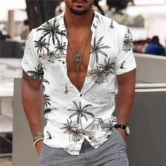 Coconut Tree Shirts For Men 3d Printed Men's Hawaiian Shirt-Baldwens