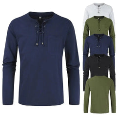 Cotton Shirt-Men's Casual Solid Color Cotton Shirt-Baldwens