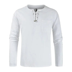 Cotton Shirt-Men's Casual Solid Color Cotton Shirt-Baldwens