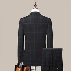 Duios Goirs Brand Men's jacket groom wedding dress British plaid-Baldwens