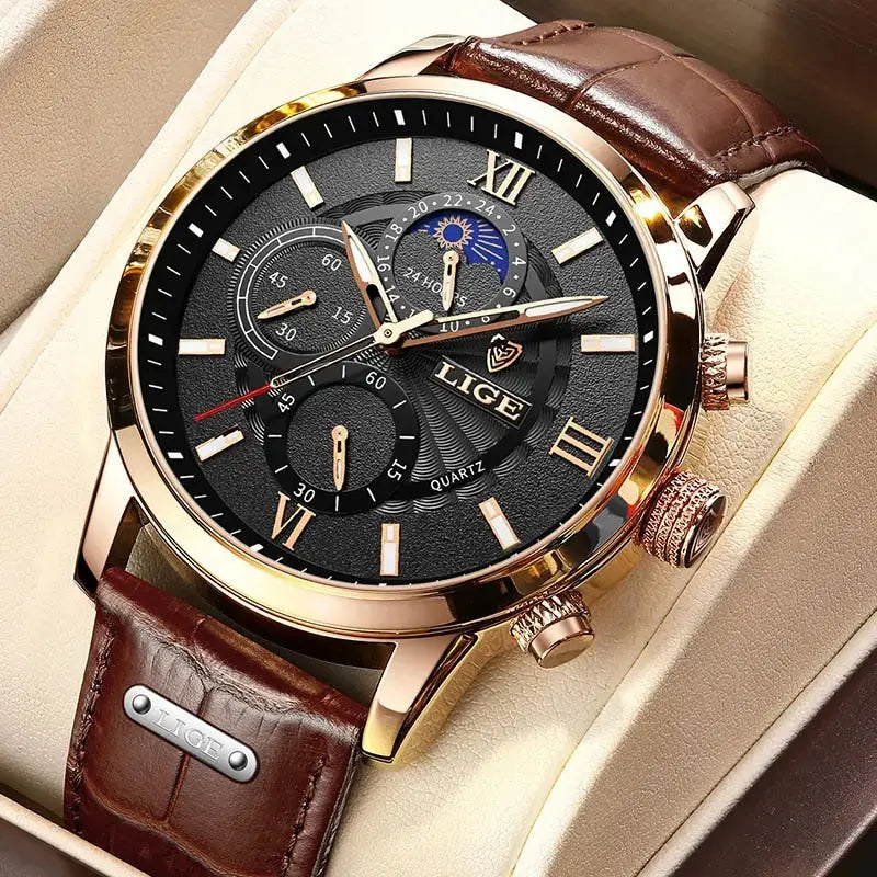 LIGE Men Top Brand Luxury Men Wrist Watch-Baldwens