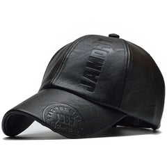 Leather Baseball Cap Mens Fashion Sports Caps-Baldwens