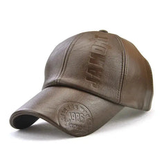 Leather Baseball Cap Mens Fashion Sports Caps-Baldwens