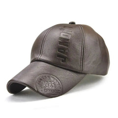 Leather Baseball Cap Mens Fashion Sports Caps-Baldwens