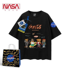 Loose summer T-shirt - NASA joint small prince INS tide card trend loose summer T-shirt-Baldwens