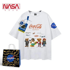 Loose summer T-shirt - NASA joint small prince INS tide card trend loose summer T-shirt-Baldwens