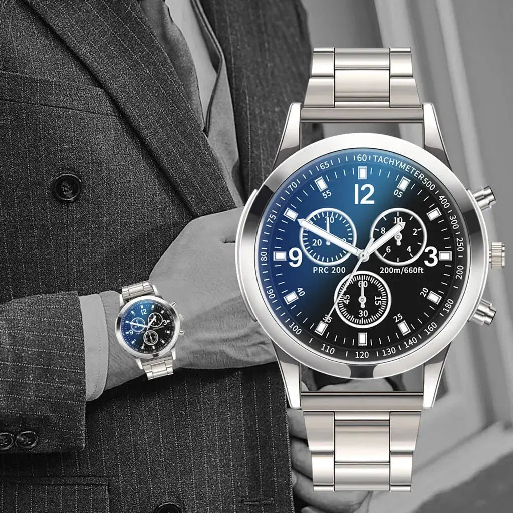 Luxury Men's Business Quartz Watches Stainless Steel Round Dial Casual Watch Man Watches 2021 Modern Classic Horloges Mann #S30-Baldwens