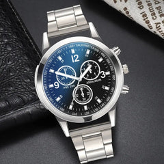 Luxury Men's Business Quartz Watches Stainless Steel Round Dial Casual Watch Man Watches 2021 Modern Classic Horloges Mann #S30-Baldwens