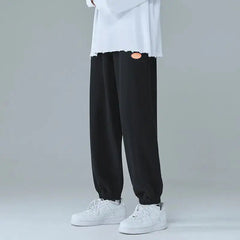 Male Slim small foot sports pants nine-stroke leg pants-Baldwens