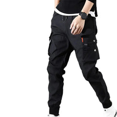 Men Pants Hip Hop Harem Joggers Pants Multi-pocket Cargo Pants-Baldwens