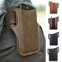 Men Phone Case Holster Belt Waist Bag Props Leather Purse-Baldwens