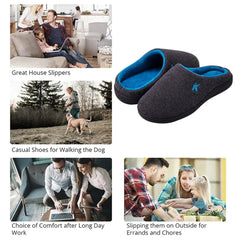 Men's Memory Foam Winter and Autumn Grey Slipper-Baldwens