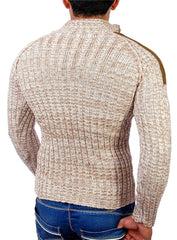 Men's Warm Pullover Sweaters with Buttons Oversized Knitted Pullovers-Baldwens