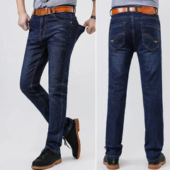 Men's elastic wild cow loose straight trousers-baldwens
