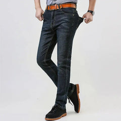Men's elastic wild cow loose straight trousers-baldwens