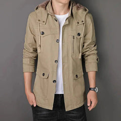 Men's men's plus velvet windbreaker large size cotton jacket-Baldwens