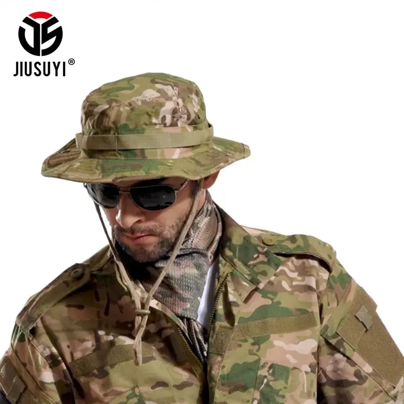 Multicam Tactical Airsoft Sniper Camouflage Bucket Boonie Hats-Baldwens