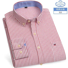 New Plus Size S To 7XL Men Long Sleeve 100% Cotton Oxford Soft Comfortable Regular Fit Quality Man Casual Shirts-Baldwens