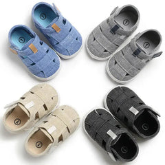 Newborn Baby Boys Summer Soft Crib Shoes First Walker Anti Slip Shoe-Baldwens