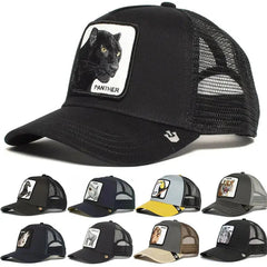 Panther Mesh Cap Summer Baseball Cap Anime Gorilla FREEDOM Black Trucker Hat Shark Toucan Dad Hat Net Snapback Women Men-Baldwens