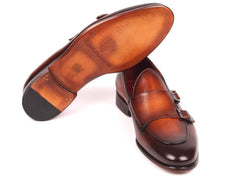 Paul Parkman Men's Brown Double Monkstrap Shoes (ID#HT61BRW) - Honesty Sales