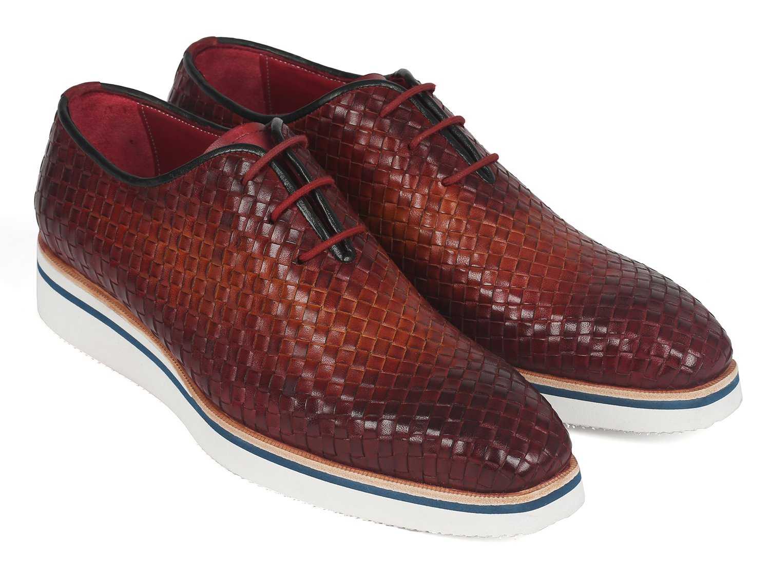 Paul Parkman Men's Brown Woven Leather Smart Casual Shoes (ID#182-RDH-BRW) - Honesty Sales