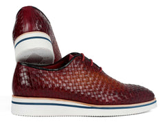 Paul Parkman Men's Brown Woven Leather Smart Casual Shoes (ID#182-RDH-BRW) - Honesty Sales