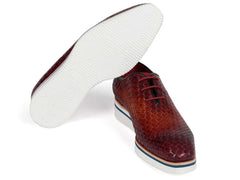 Paul Parkman Men's Brown Woven Leather Smart Casual Shoes (ID#182-RDH-BRW) - Honesty Sales