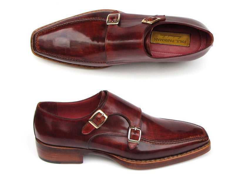 Paul Parkman Men's Double Monkstrap Goodyear Welted Shoes (ID#061-BRD) - Honesty Sales