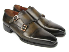 Paul Parkman Men's Goodyear Welted Double Monkstrap Shoes Green (ID#9468-GRN) - Honesty Sales