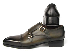 Paul Parkman Men's Goodyear Welted Double Monkstrap Shoes Green (ID#9468-GRN) - Honesty Sales