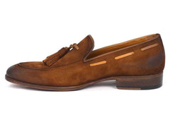 Paul Parkman Men's Tassel Loafer Brown Antique Suede Shoes (ID#TAB32FG) - Honesty Sales