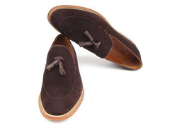 Paul Parkman Men's Tassel Loafer Brown Suede Shoes (ID#087-BRW) - Honesty Sales