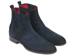 Paul Parkman Navy Suede Chelsea Boots (ID#SD875NVY) - Honesty Sales