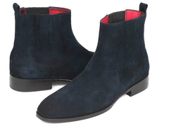 Paul Parkman Navy Suede Chelsea Boots (ID#SD875NVY) - Honesty Sales
