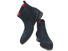 Paul Parkman Navy Suede Chelsea Boots (ID#SD875NVY) - Honesty Sales