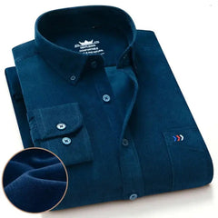 Plus Size7XL 100% Cotton Corduroy Mens Casual Long Sleeve Regular Fit-Baldwens
