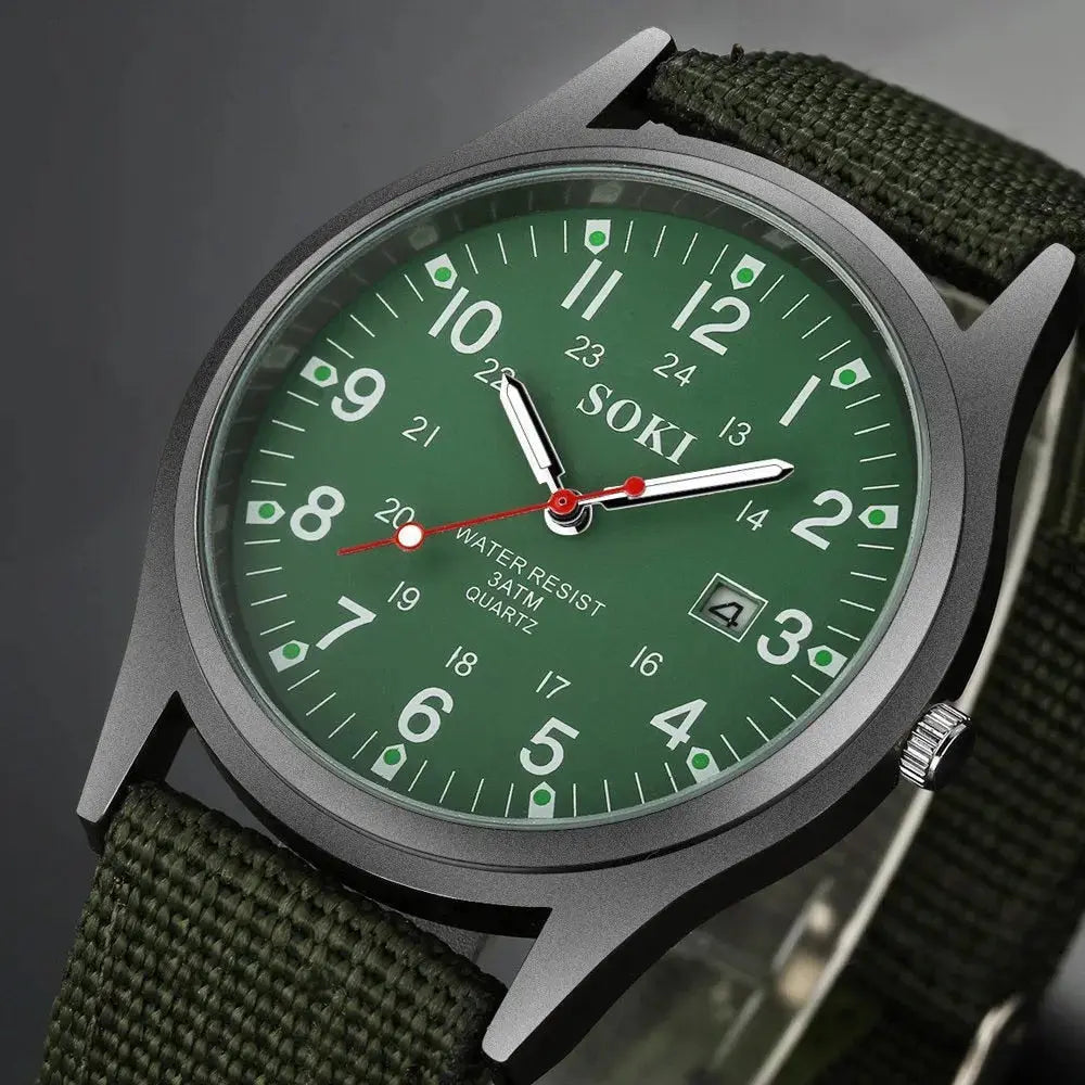 SOKI Men's Nylon 30m Waterproof Quartz Wristwatches-Baldwens