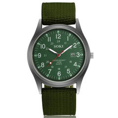 SOKI Men's Nylon 30m Waterproof Quartz Wristwatches-Baldwens