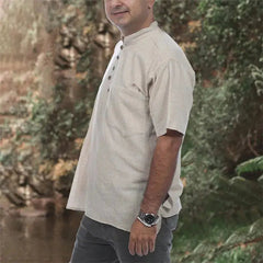 Solid Color loose Shirt - Men's Casual Loose Solid Color Short Sleeves T-Shirts-Baldwens