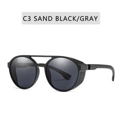 Steampunk Sunglasses Women Men Retro Round Flip Up Glasses-Baldwens