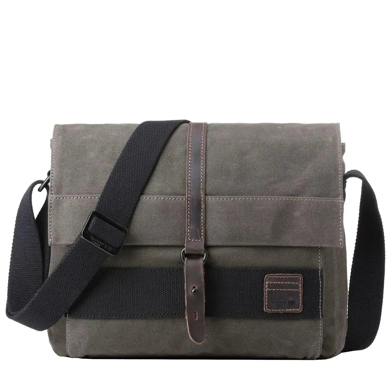 TRP0478 Troop London Heritage Waxed Canvas Messenger Bag, Slim Travel Bag Tablet Friendly-Troop London
