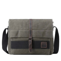 TRP0478 Troop London Heritage Waxed Canvas Messenger Bag, Slim Travel Bag Tablet Friendly-Troop London