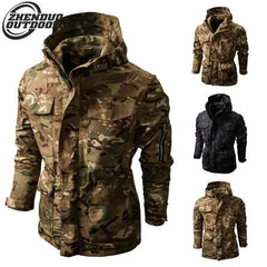 Waterproof Camouflage Outdoor Blazer Multifunctional Hooded Jacket-Baldwens